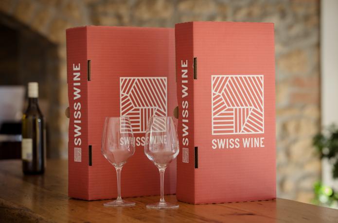 carton d'expédition Swiss Wine et Model